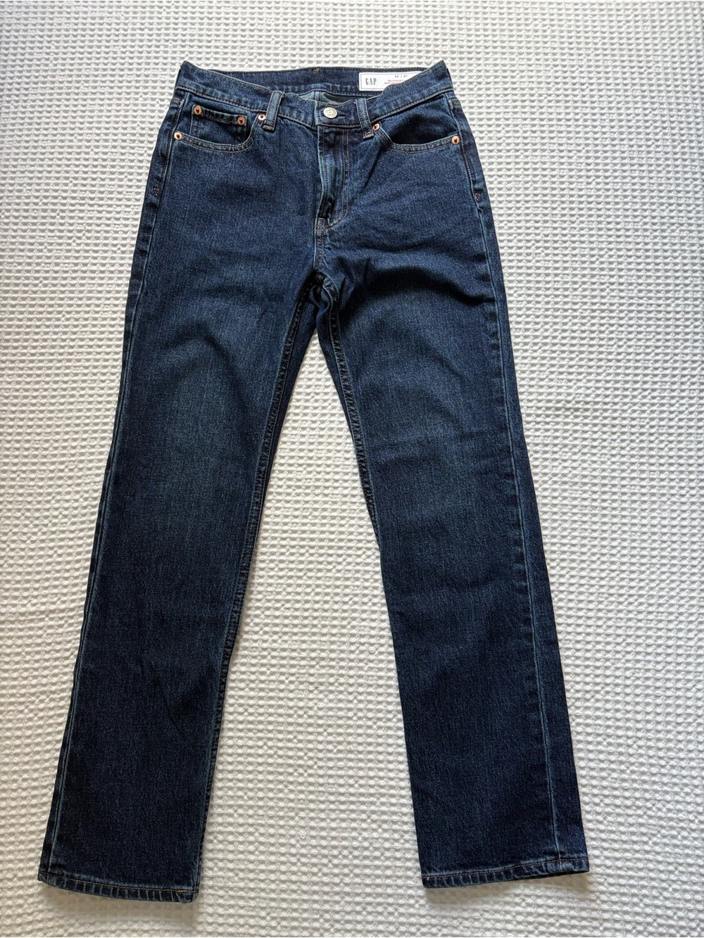 GAP High-Rise Straight Leg Jeans 25/0 Petite - Dark Blue